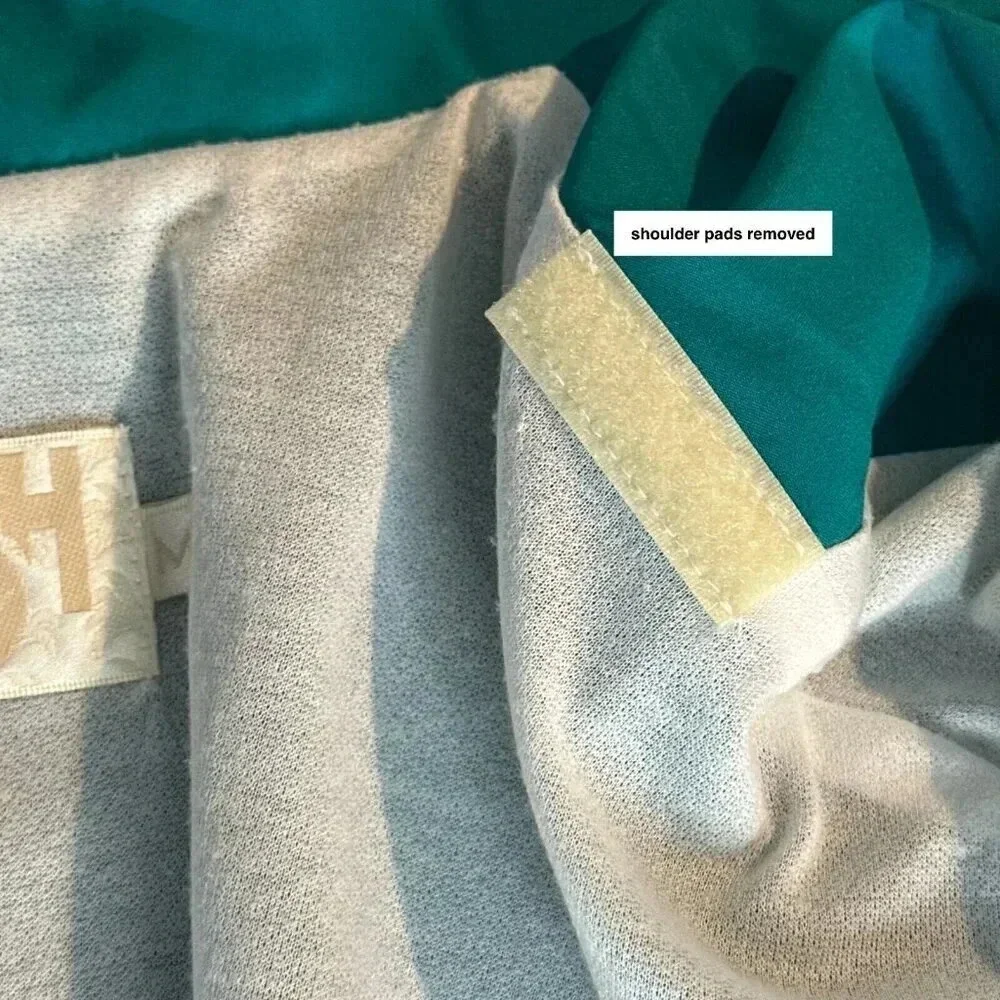 Vintage 90s LBH Windbreaker Womens Medium Teal Green Geometric Sporty Jacket - Picture 13 of 16